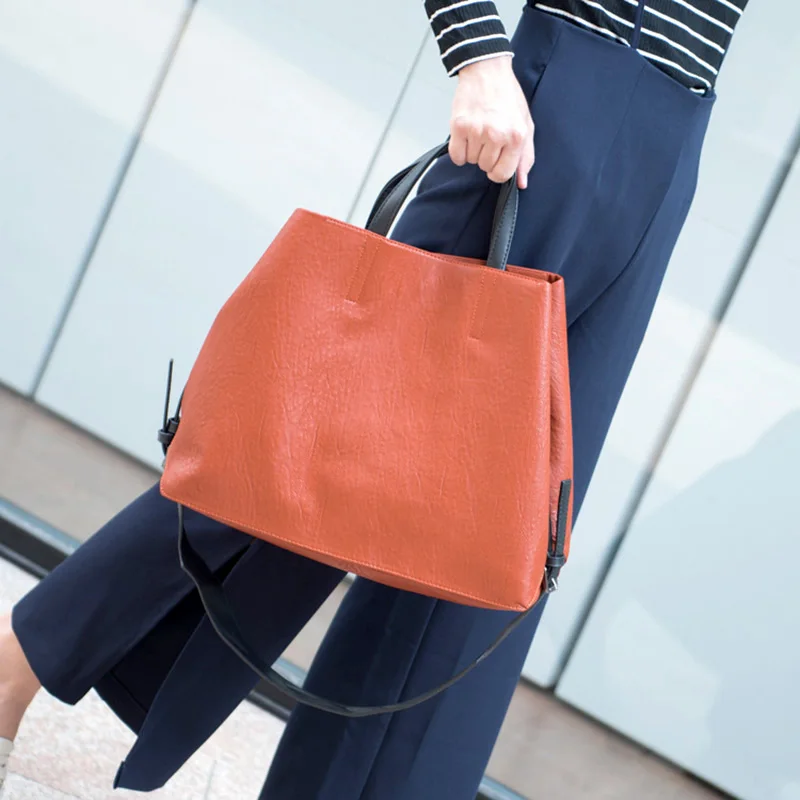 

brand soft leather women handbag 50cm tote shopping bag fashion hot selling female shoulder crossbody bag messenger women bag