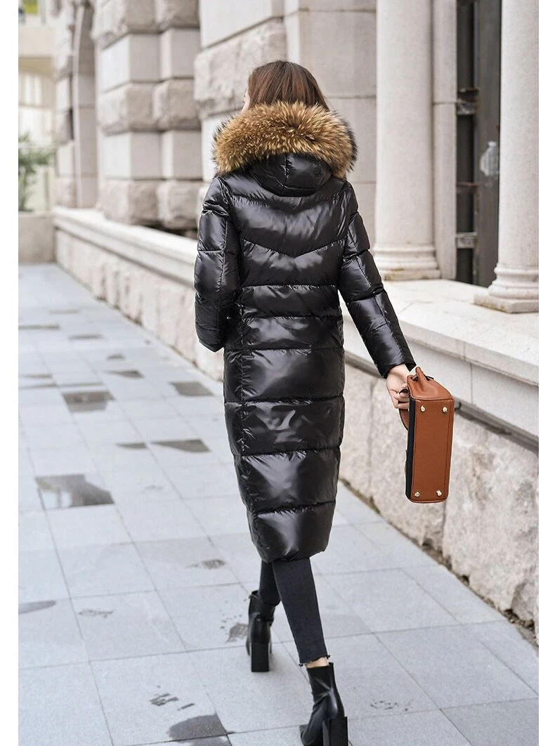 High quality big fur collar down jacket women parkas jacket long slim outerwear woman winter thick warm down jackets large coat High quality big fur collar down jacket women parkas jacket long slim outerwear woman winter thick warm down jackets large coat