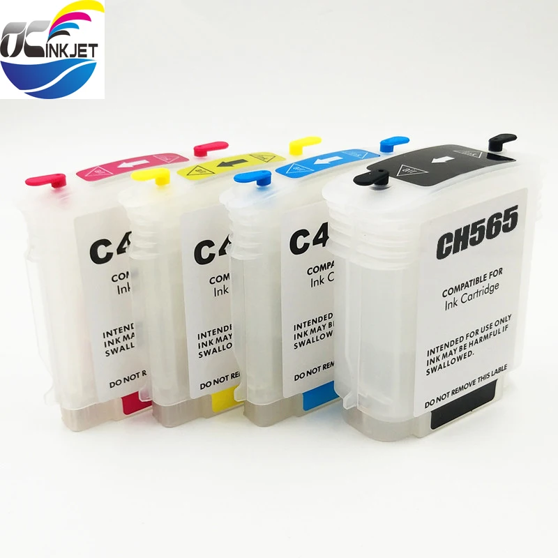 4 colors Refillable Ink Cartridge For HP 82 11 with Permanent Chip