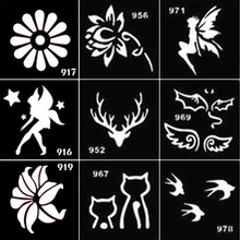 Мини маленький унисекс хна тату трафарет птица муха шаблон DIY Аэрограф краска для росписи хной индийский шаблон для татуировок