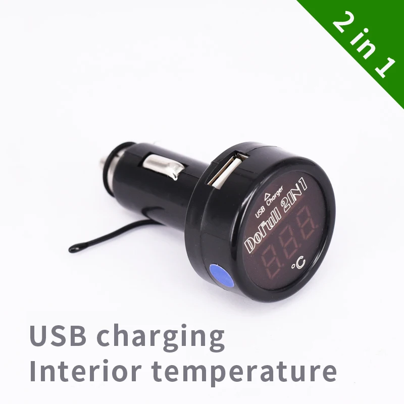 

DC12v24v Digital LED Thermometer Car Temperature Monitor Panel Meter In-vehicle temperature cigarette lighter plug USB charging