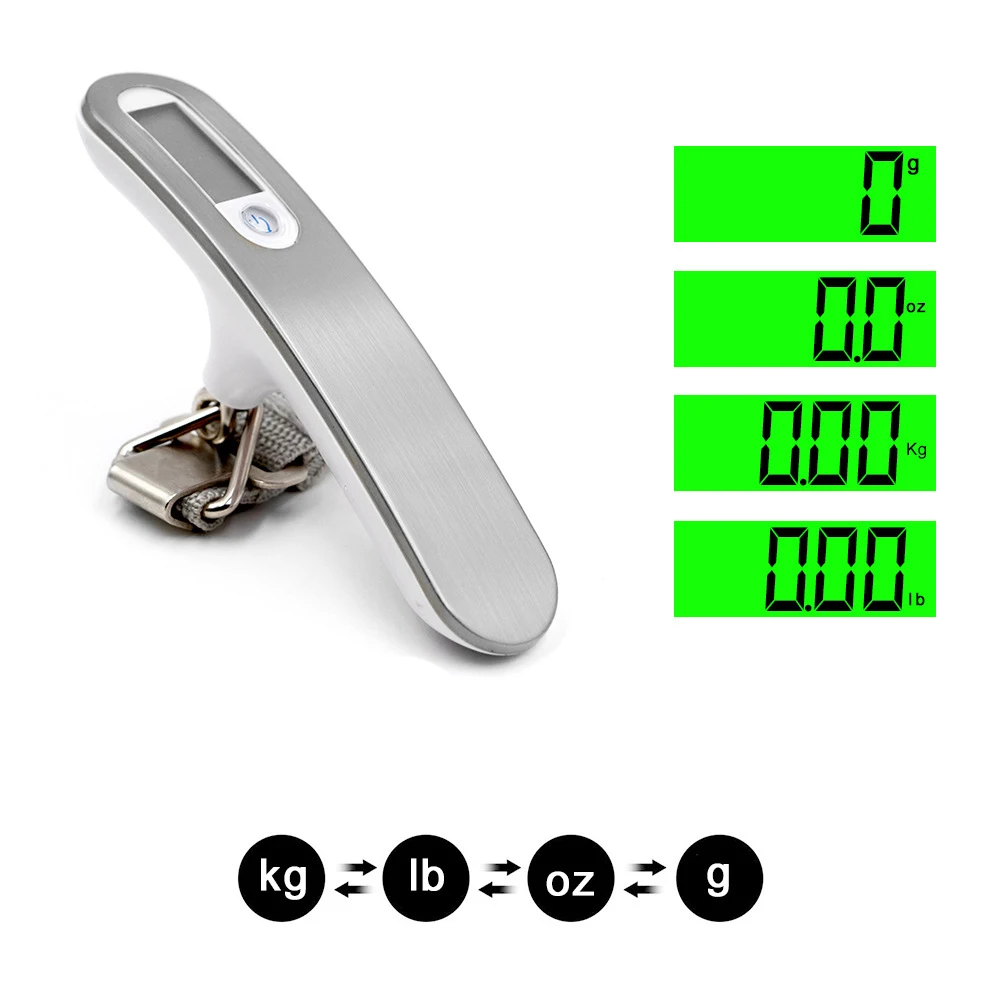 50kg x 10g Digital Luggage Scale with Back Light Electronic Scale Weight Balance suitcase Travel Hanging Steelyard Hook scale