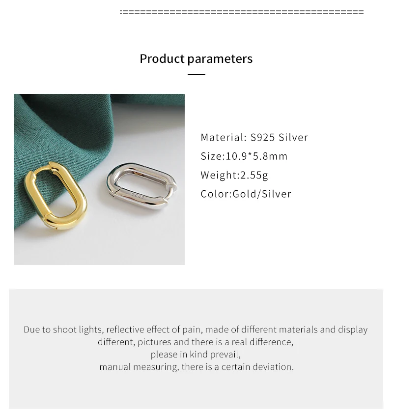 Винтажные серьги с геометрическим овальным кольцом, серьги из стерлингового серебра 925 пробы, ювелирные украшения для женщин, вечерние, подарок WDE052