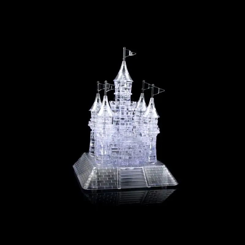 105 шт DIY 3D хрустальный замок головоломка музыкальный мигающий светильник, модель головоломки, детские развивающие игрушки