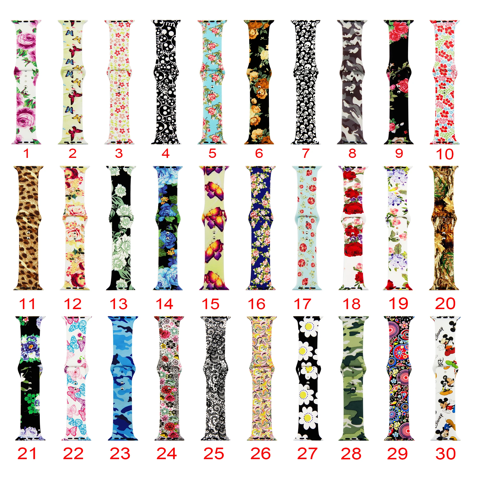 

Silicone Printing Strap For Apple Watch Band 4 3 2 1For iwatch Band38 40 42 44mm Replace Bracelet Watch Correa Sport Accessories