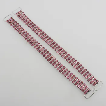 

NEW 6 Pc 165MM 3rows shiny pink Bikini Rhinstone connector metal chain bikini decorstion crystal swimwear swimsuit connector