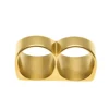 THE BLING KING Personality HipHop Two Finger Rings Stainless Steel Engrave Name Men Punk Biker Rings Women Party Cool Ring 4