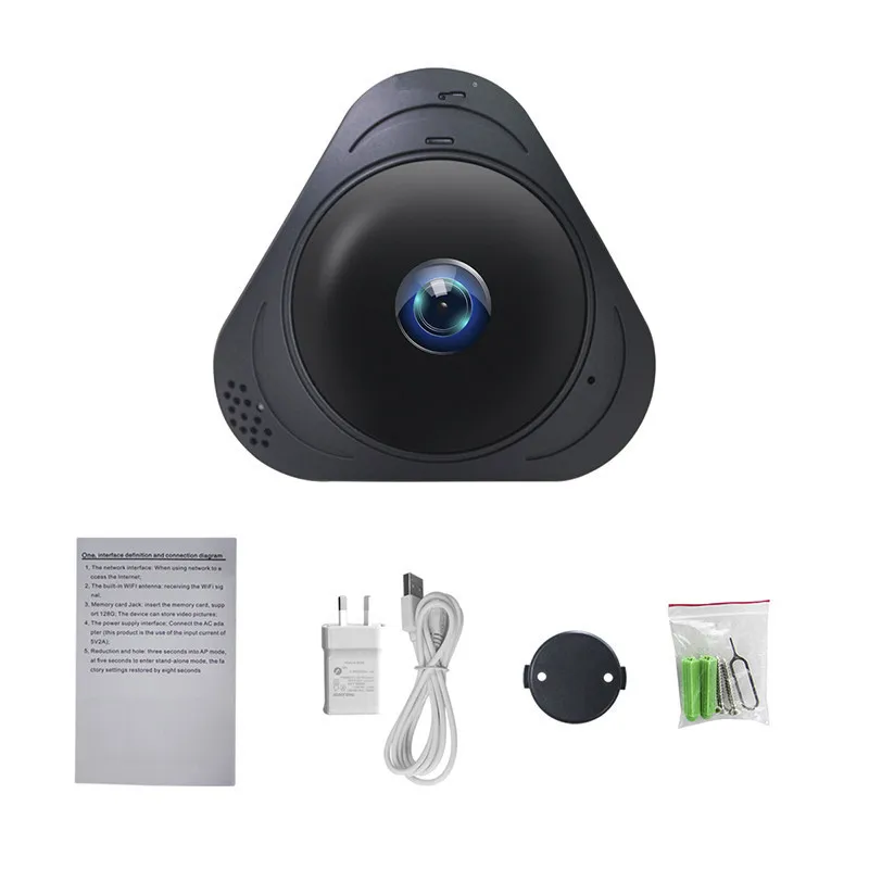 1080P панорамная VR камера Full HD 3D WIFI рыбий глаз 2 0 Мп Wi Fi ИК ночного видения IP