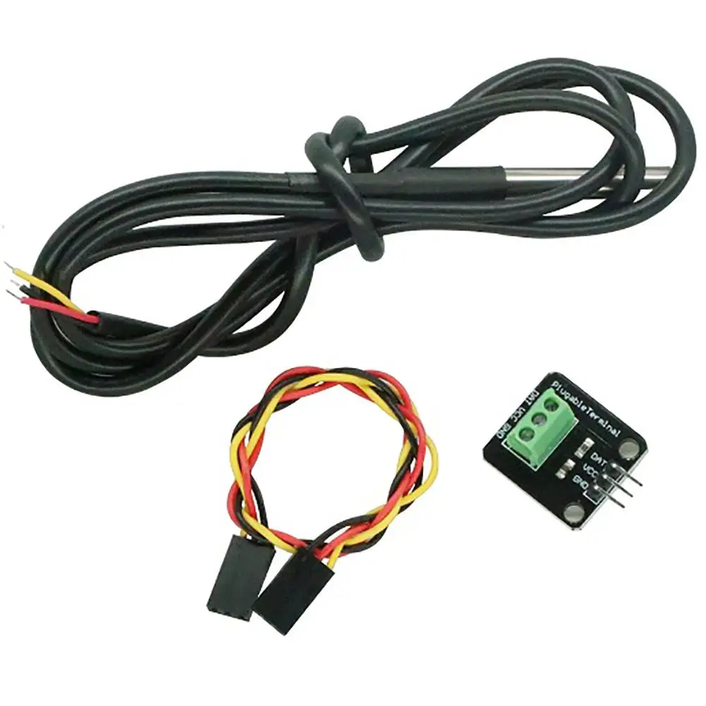 

DS18B20 Waterproof Sensor Module Kit Thermal Probe Digital Sensor Cable Temperature Thermometer Terminal Adapter for Arduino