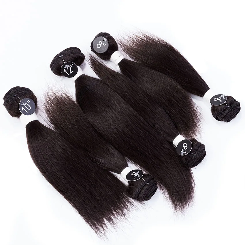 EVET 6pcs Set for Full Head Hair Products Silky Straight Brazilian Human hair 7a Unprocessed Virgin hair Weaves #2 #4