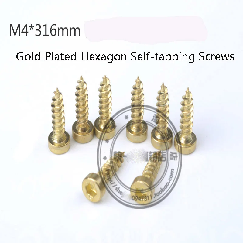 Gold Speaker Screw Speaker Speaker Screw High end Hexagon Self tapping