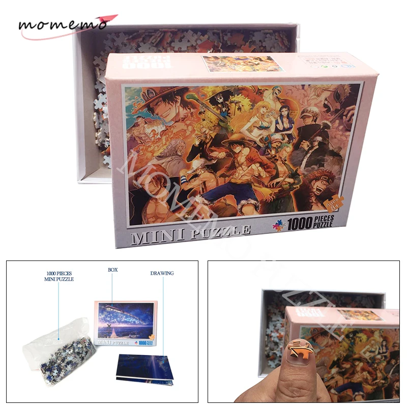 MOMEMO ONE PIECE 1000 pièces Puzzle de bande dessinée pour adultes en bois Anime Puzzle 1000 pièces adulte enfants éducation Puzzle jouets