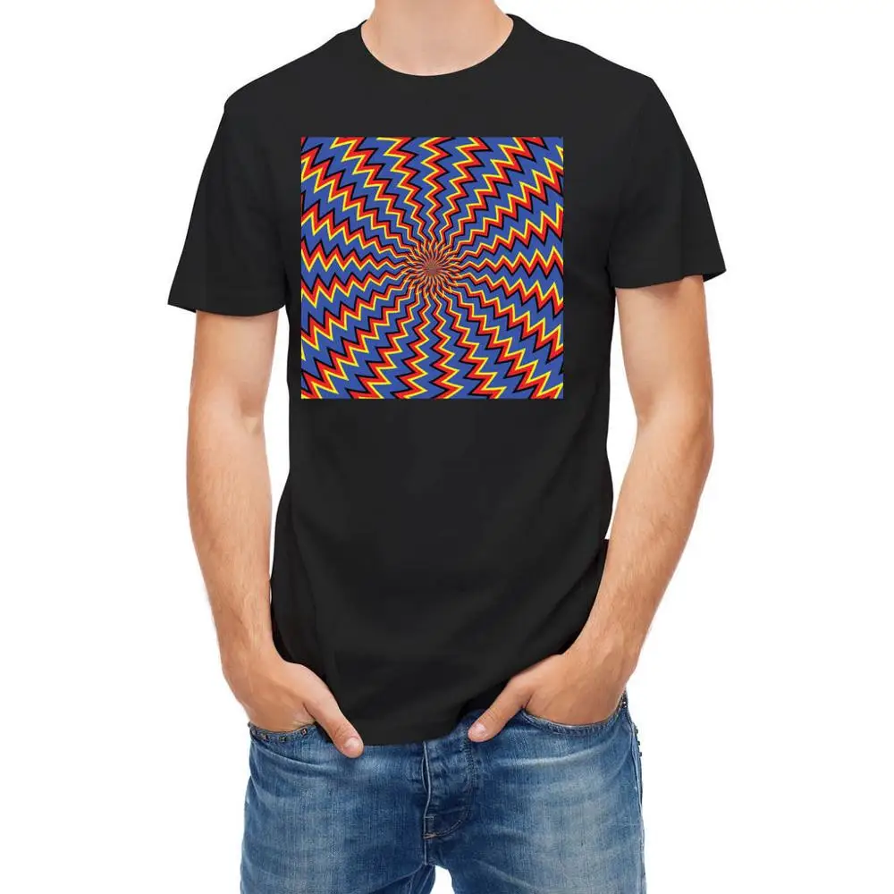 Tee Shirt 2017 New Shirts Printing Crew Neck Short-Sleeve Top Mens T-Shirt Motion Optical Illusion T | Мужская одежда