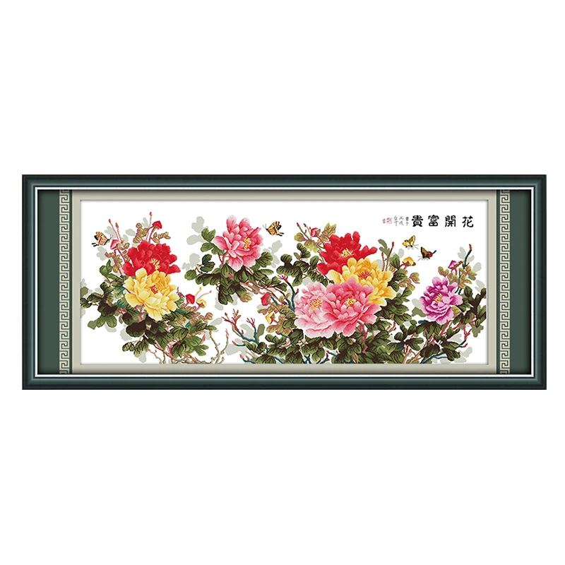  Joy Sunday crossstitch kits Six-foot peony (2)DMC14CT11CT cotton fabric bedroom livingroom shop hom - 32767765180