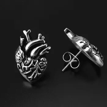 

Fine Jewelry Anti Allergies Stainless Steel Earring human Heart Earrings