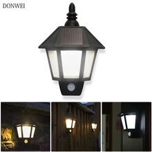 Светодиодный солнечный свет PIR датчик движения водонепроницаемые наружные настенные лампы авто нет/выкл аварийная безопасность сад балконное крыльцо настенный светильник