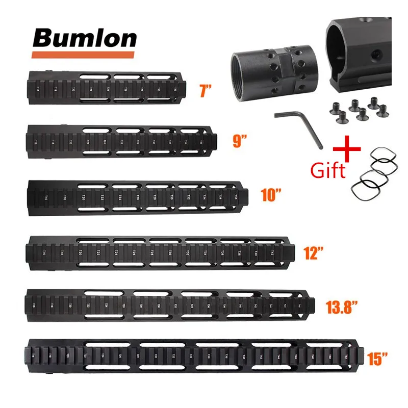 

7" 9"10" 12" 13.5" 15" AR15 Free Float Keymod Handguard Picatinny Rail forTactical Hunting Airsoft Mount Steel Barrel Nut 1-0019