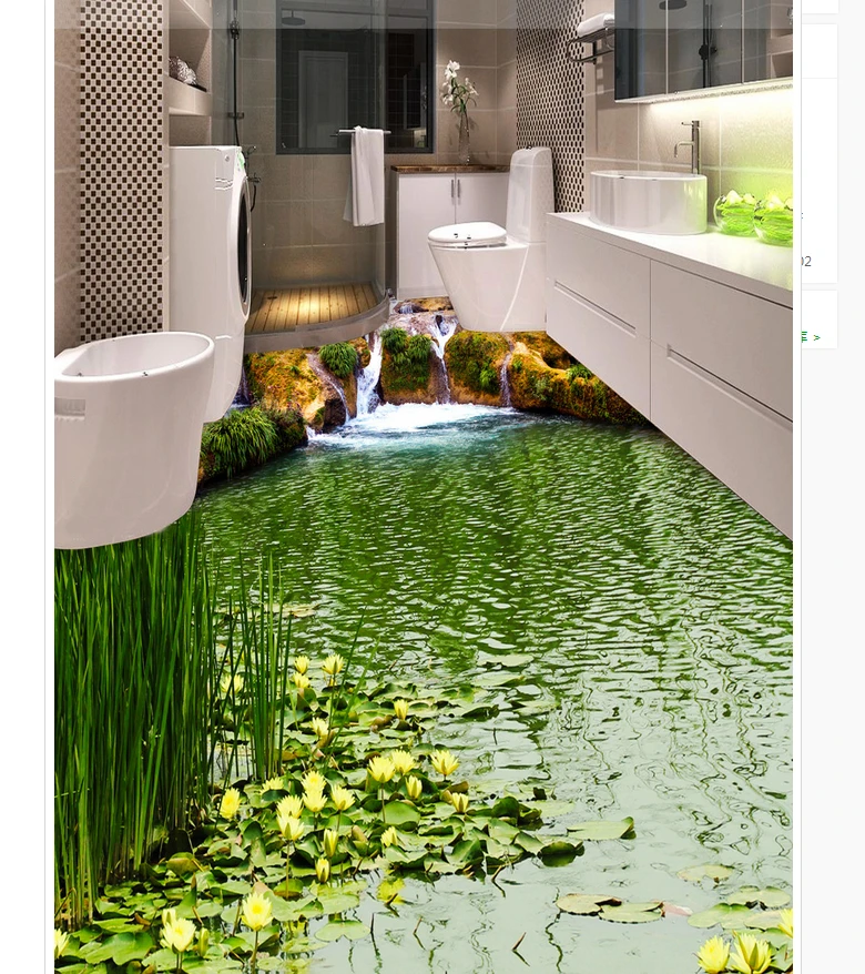 Avoir Images Montagne Lac Toilette Salle De Bains Chambre 3d Etage Pvc Papier le plus cool salutations