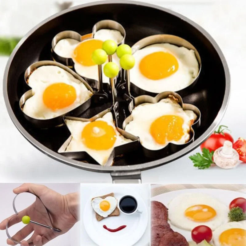 

4pcs Eggs Cake Mould Stainless Steel Device DIY Food Fried Eggs Cake Mould Pancake Breakfast Mold -35