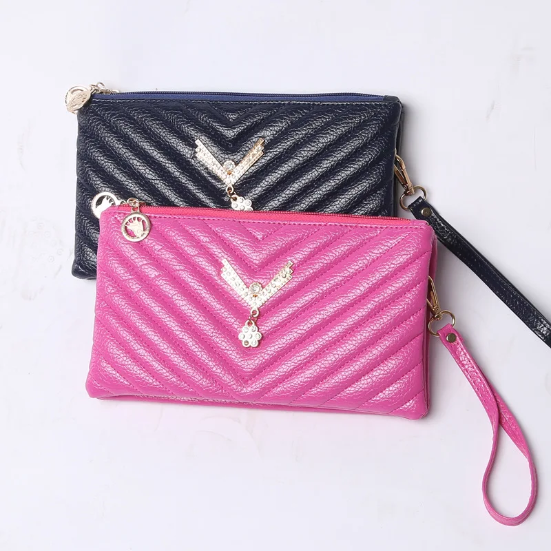 Women Diamond Lattice Messenger Bag Wristlet Strap PU Leather Long Wallet Luxury Designer Famous Brand Women Shoulder Messenger Bags (3)