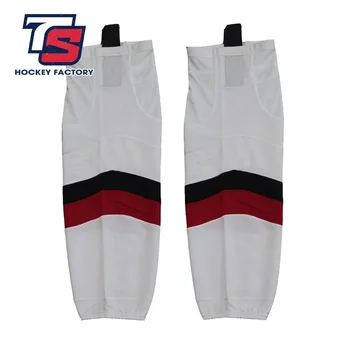 

JETS free shipping 100% Polyester Breathable white Ice Hockey Socks Cheap Shin Guards W039