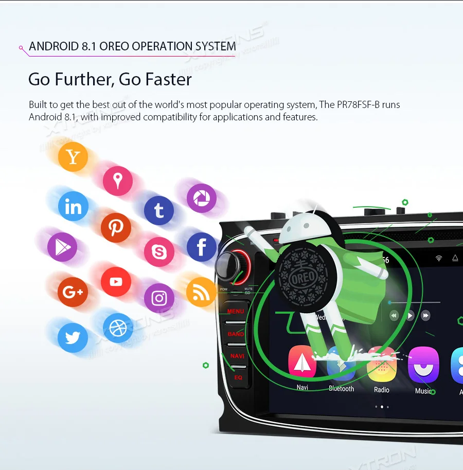 Perfect XTRONS 7" Android 8.1 Octa Core Car DVD Player Radio GPS USB Stereo OBD for Ford Focus II Mondeo S-Max C-Max Galaxy II Kuga 2011 4