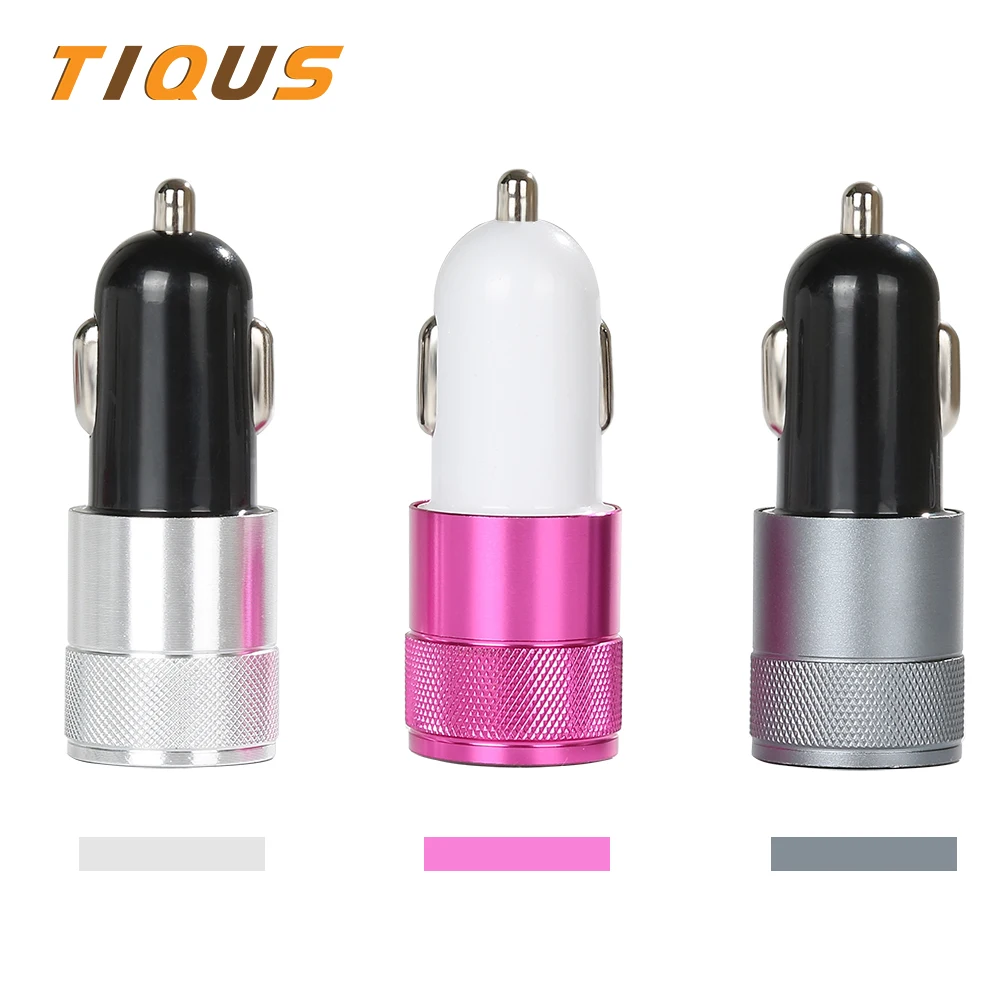 TIQUS شاحن سيارة ثنائي USB 5 فولت 2.1A ل فون X 8 7 زائد الهاتف المحمول العالمي 2 منفذ يو إس بى محول لسامسونج S8 السيجار المقبس