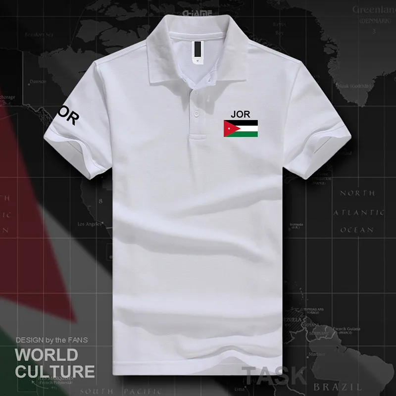 Jordan рубашки поло мужские с коротким рукавом белые бренды с принтом для страны хлопок Национальный флаг команды JOR арабский - Цвет: polo-white