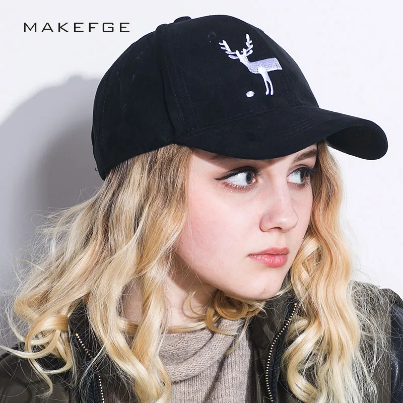 NEW Spring Brand New Suede  Mens Hat pattern Sika deer  Unisex Women Men Hats Baseball Cap Snapback Casual Caps