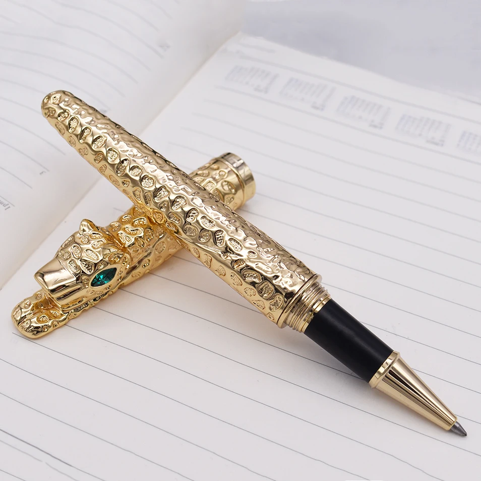 Новинка Jinhao Cheetah полностью Металлическая Золотая шариковая ручка роскошная