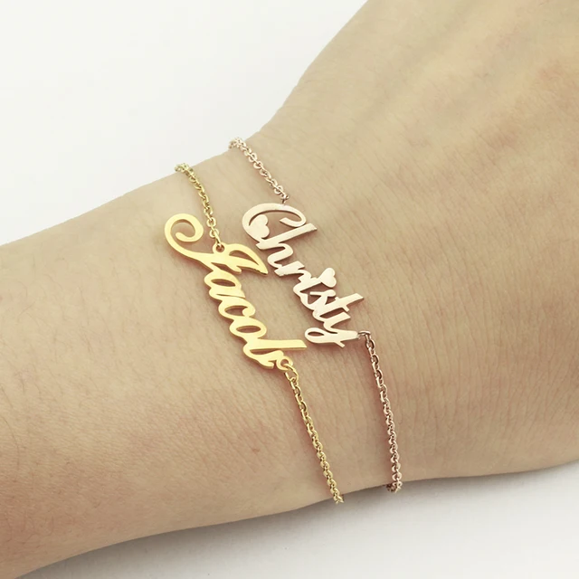 Personalized Custom Name Bracelet Charms Handmade Customized Personalized Custom Name Bracelet Charms Handmade Customized Handwriting Signature Love Message Bracelets For Women Kids Jewelry