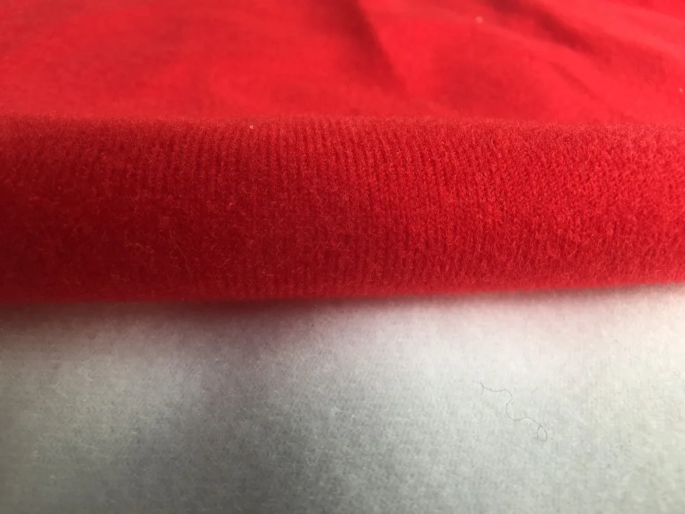 

Hot sale 50x50cm Red Fleece Fabric for DIY sewing Stuffed toys sofa Warp knitted brushed tricot Plain Loop velboa velvet