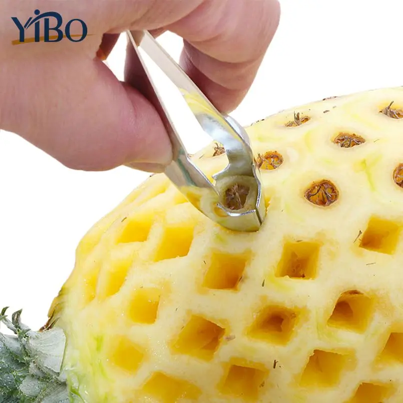 

YIBO 1PC Stainless Steel Pineapple Slicer Eye Seed Remover Multifuctional Clip Fruit &Vegetable Clip Tool Home Kitchenware