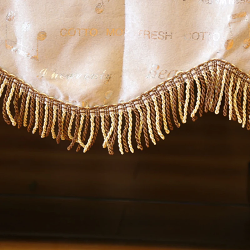 Dust Proof Practical European Style Piano Cover Thickening Cloth Decorated with Macrame for Universal Upright Vertical Piano (3)