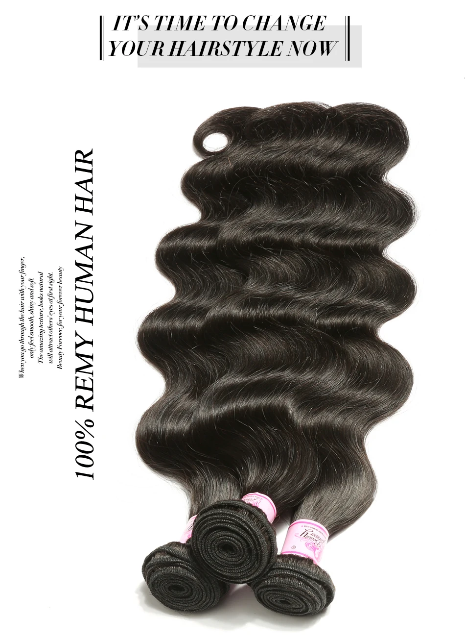 Beauty forever бразильские волосы объемная волна 4 пучка Remy человеческие волосы волны натуральный цвет могут быть окрашены