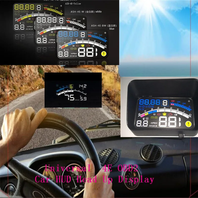 Дисплей на лобовое стекло автомобильный 4e 5 дюйма OBD2 II EUOBD|obd2 display hud|hud autohead up |