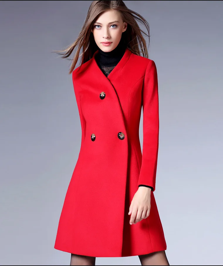 Hot Sale Woman Wool Coat High Quality Winter Jacket Women Slim Woolen