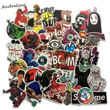 50PCS Set Mixed Waterproof Retro Cartoon Graffiti Popular Sticker For Laptop Skateboard Notebook Car Motorcycle Toy