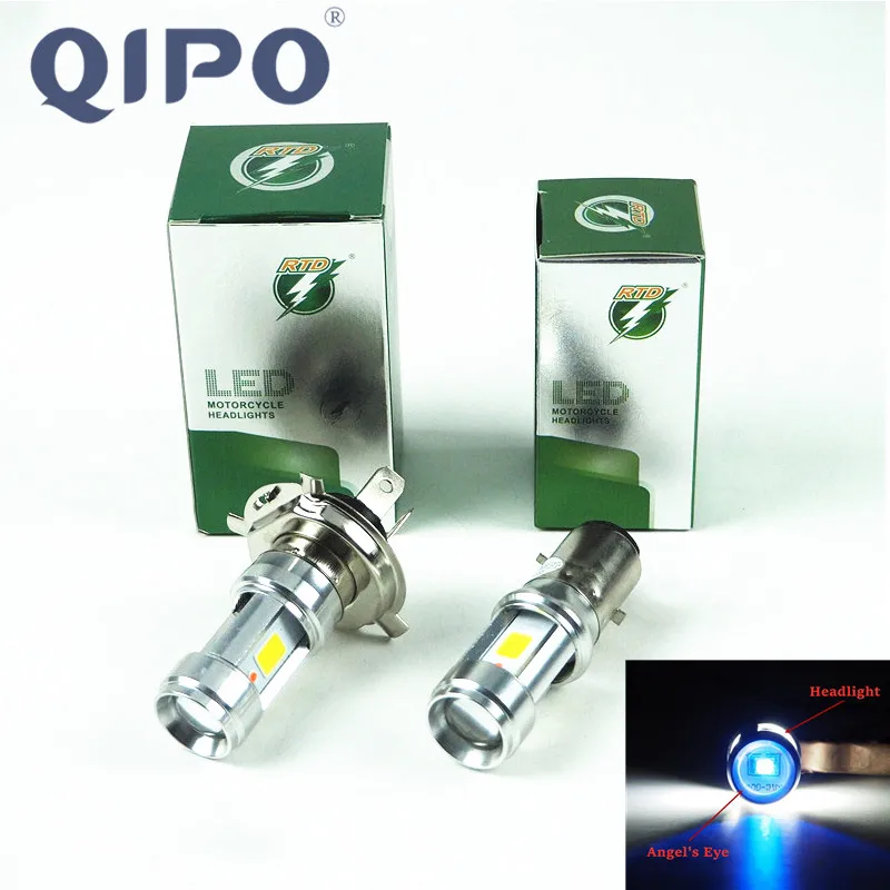 QIPO мотоциклетная rcycle большая светильник ПА BA20D H4 светодиодная лампа синие