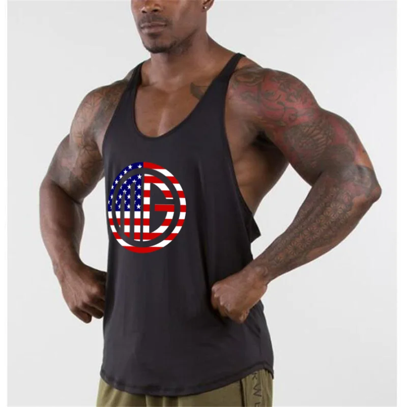 

Muscleguys Fitness Clothing Y Back Tank Top Men Bodybuilding Stringer Singlets Mens Workout Shirt Gyms Vests Cotton Muscle Tank