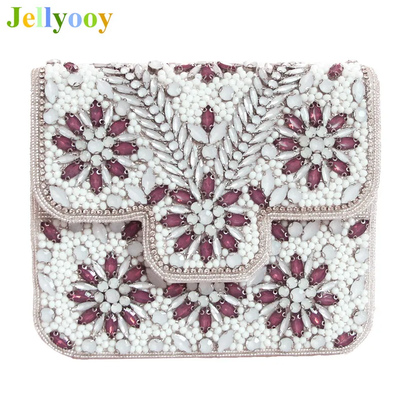 

2018 Winter New Handmade Beaded Shoulder Messenger Bags High Quality Women Purses and Handbags Evening Clutch Bag Bolsa Feminina