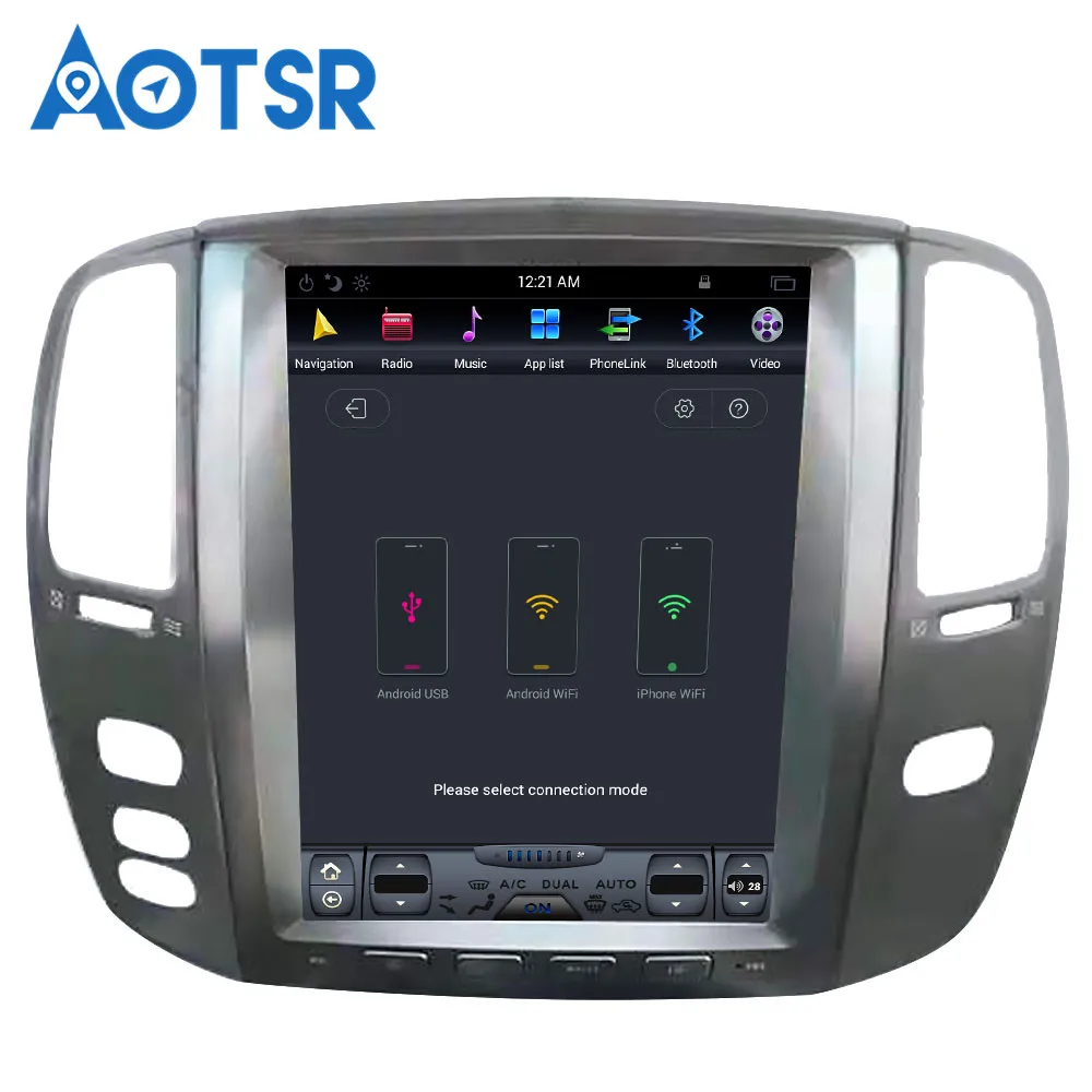 Clearance 12.1" Vertical Screen Tesla For Lexus LX470/LX-470 2002-2007 1024*768 Android 7.1 Car DVD GPS Navigation Radio Audio Player unit 9