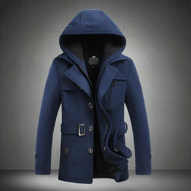 Men Hooded Zipper Fit Coat Long Jacket Man Cheap Coats