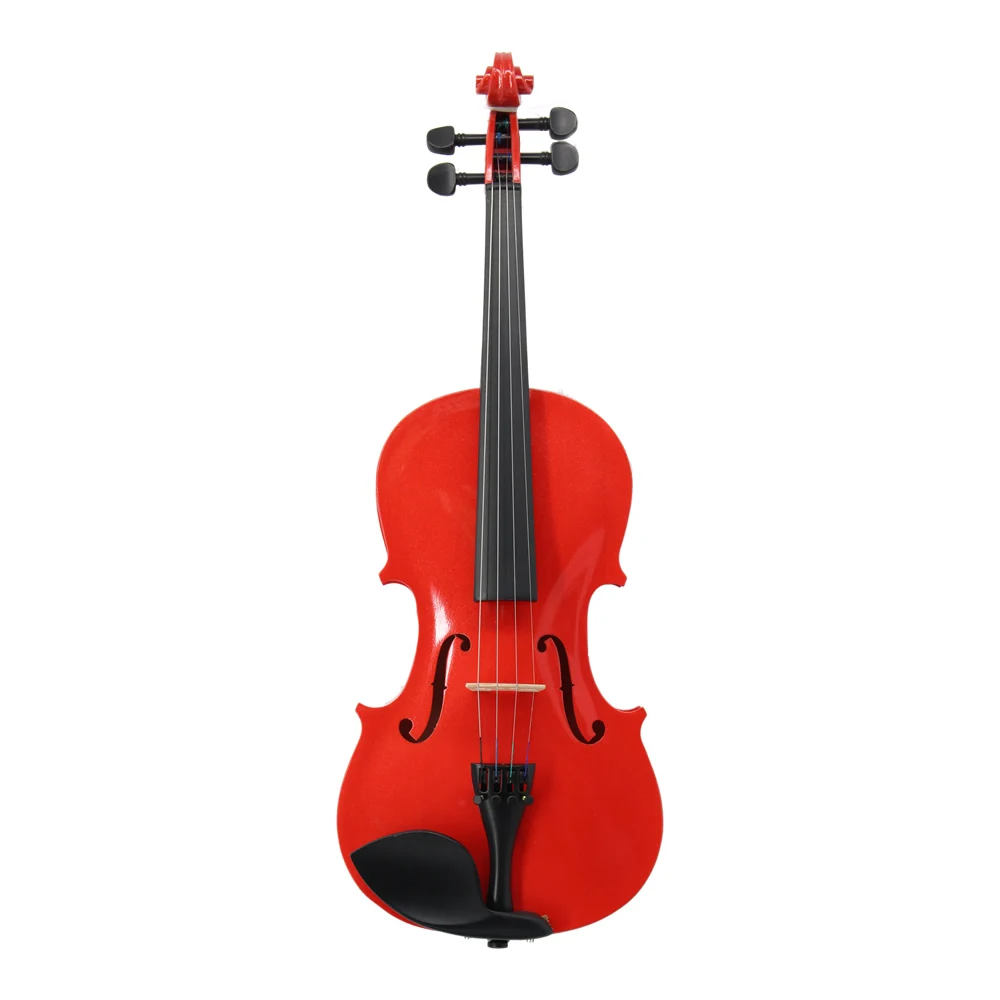 

w/ Case Bow Rosin Shoulder Rest Mute Strings Solid Wood Violino Red Acoustic Violin 4/4 3/4 1/2 1/4 1/8 for Beginner Students