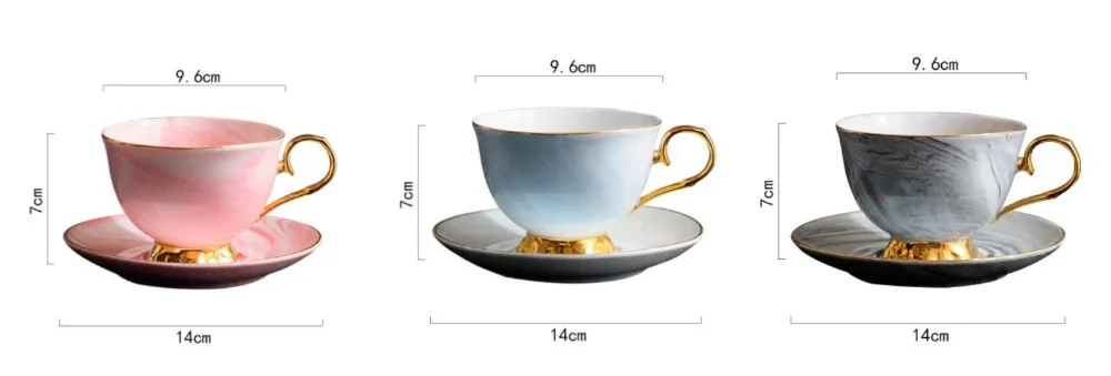 Золотой Край кофейная чашка набор Европейский роскошный мраморная Керамика Кружка домашний цветок чай день чайная чашка с блюдцем чашка