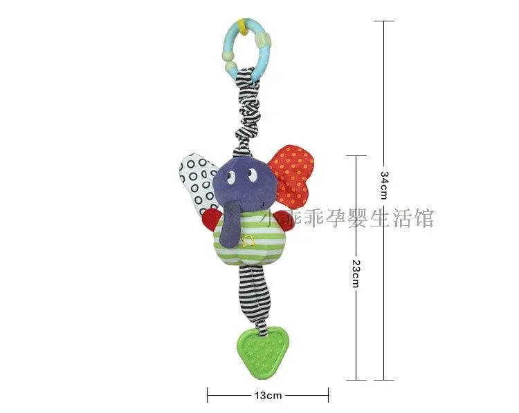 От 0 до 12 месяцев Классическая пустышка слон животное мягкий мультфильм ребенок музыкальный токарный станок висячая Плюшевая Игрушка прорезыватель с погремушкой Мобильная игрушка 1 шт