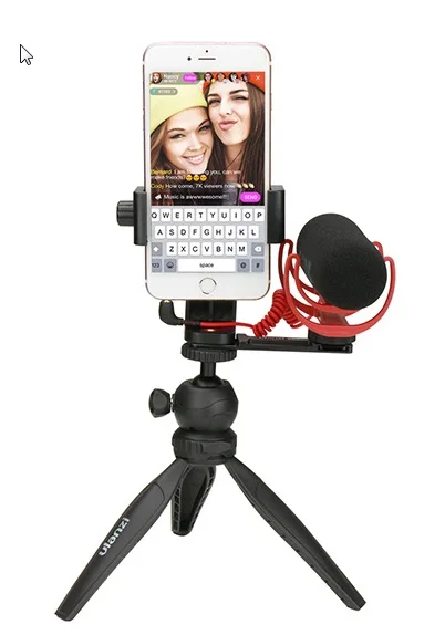 Ulanzi Phone Video Holder Tripod Flexible Vertical Bracket Mount Hot Shoe Desk Stand for iPhone Youtube Live Streaming Vlogging |