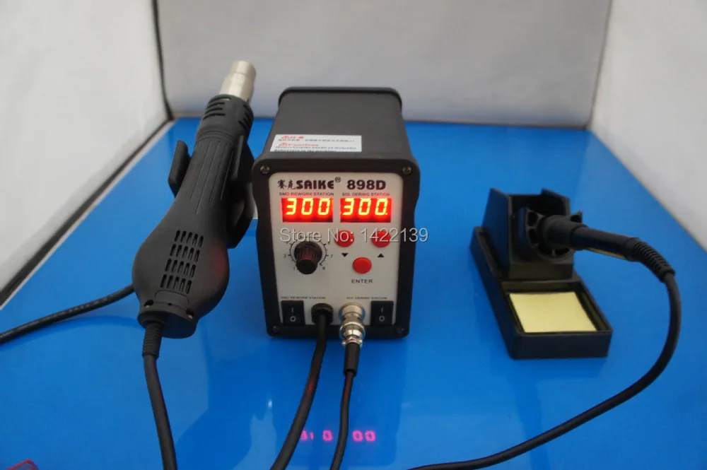 

SAIKE 898D Hot Air Gun 2 IN 1 Rework Soldering Desoldering Station SMD IRON