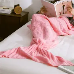 Детская хвост русалки Одеяло трикотажные теплые пеленание мягкий фантазии Одеяла для детей Постельные принадлежности Обёрточная бумага