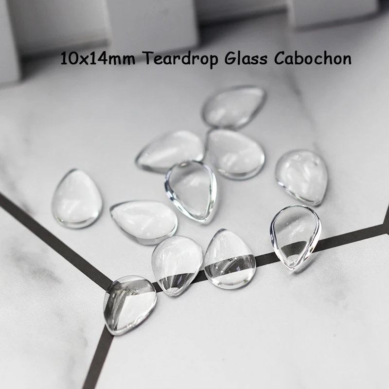 

100 шт 10x14 мм Teardrop плоский задний прозрачный, стеклянный, неограненный Камея куполообразной подходит кулон в виде блюдца пустой DIY аксессуары для ювелирных изделий